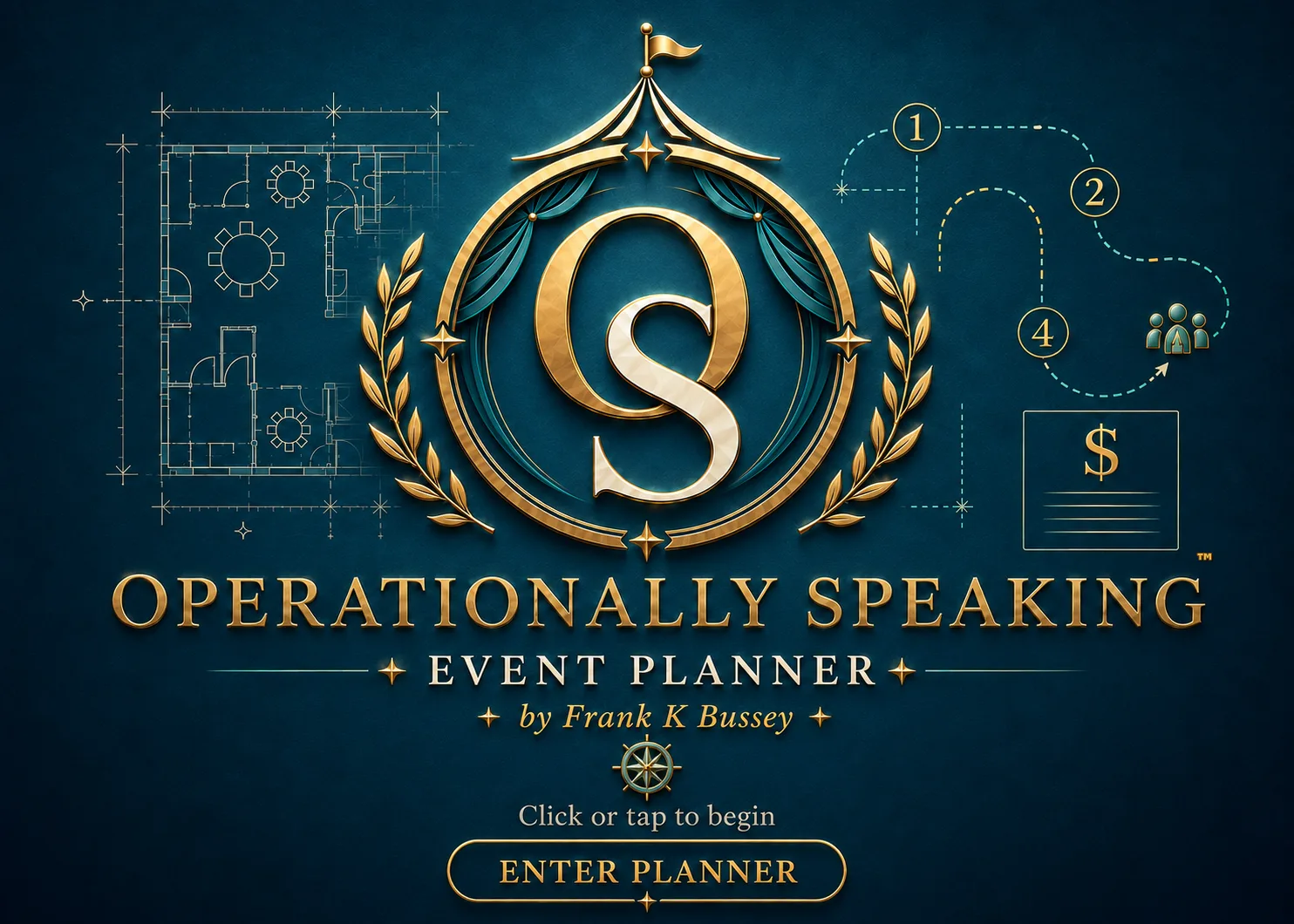 Operationally Speaking Event Planner — by Frank K Bussey. Click or tap to begin.